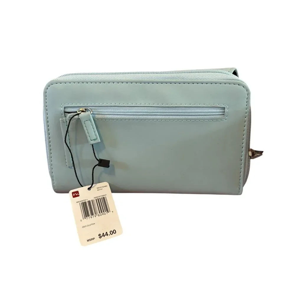 Mundi Sleek Looking Powder Blue Wristlet/Wallet w/ TONS of room for everything